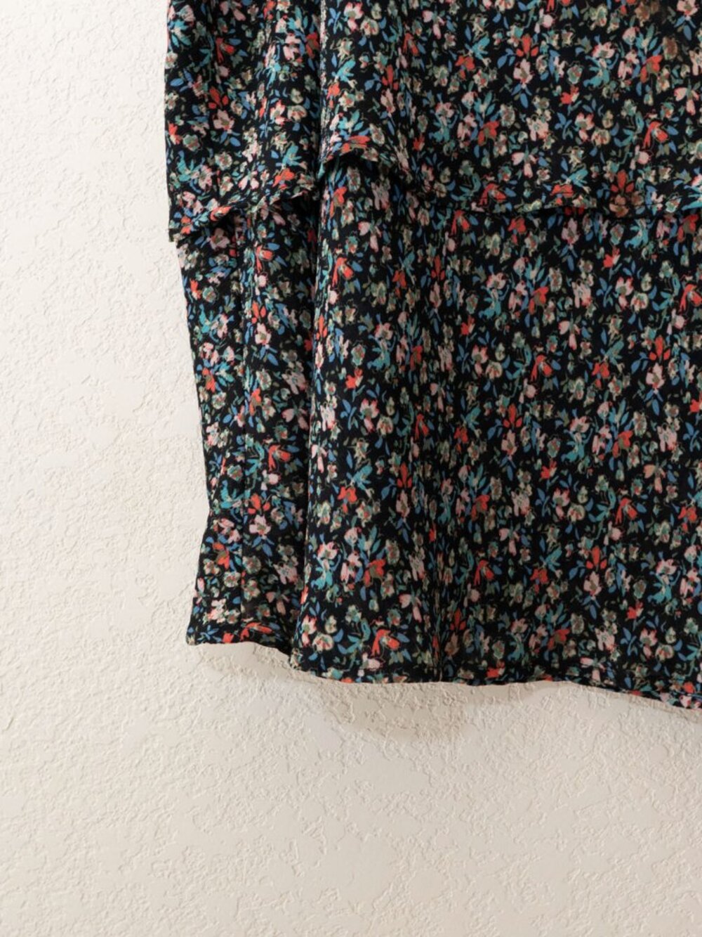 Lane Bryant Skirt Womens 24 Black Floral Tiered Ruffle Mini Side Zip Plus Size - Picture 6 of 12